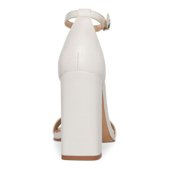 NWT STEVE MADDEN Womens Beige Tiaa Toe Block Heel Leather Heeled Sandal 8.5 M - Picture 2 of 5